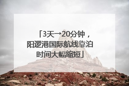 3天→20分钟，阳逻港国际航线靠泊时间大幅缩短